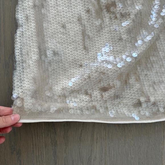 Staud Eton Mini Dress Moon Tan Sequin Embellished - Size Large - Picture 5 of 14